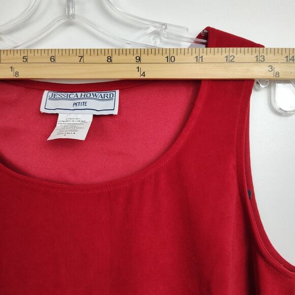 VTG Jessica Howard Suit Dress & Jacket Women's 6 Red Button-Up New Old Stock - Picture 4 of 16